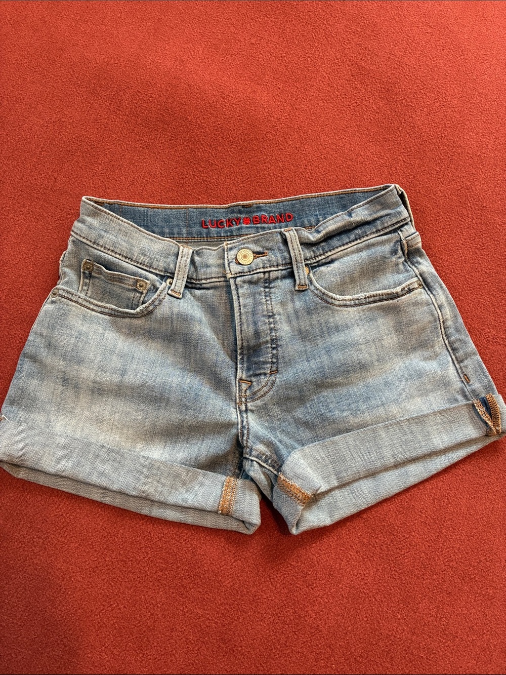 Lucky Brand Light Wash Rolled Hem Denim Shorts